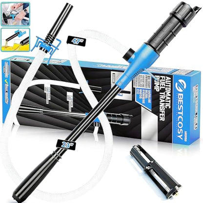 Portable Transfer Pump Battery Operated Electric Siphon Pump for Gas, Fuel, Diesel, Water Transfer 2.4 GPM Flow Oil Extractor, 47 Inches Hose-Easy to Use Hand Fuel Pump, Multi-Use Transfer Pump(Blue) - color: 1 Pack Blue