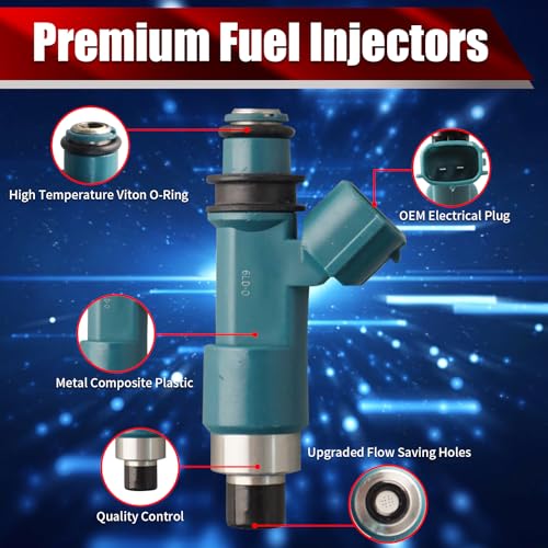 Set of 4 Fuel Injectors 15710-65J00 FJ1053 Replacement - size: FJ1053