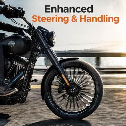 TOFR 17x3.5 Fat Spoke Front Wheel Black For Harley Softail Choppers 00-22 - color: Gloss Black, size: Front:17x3.5