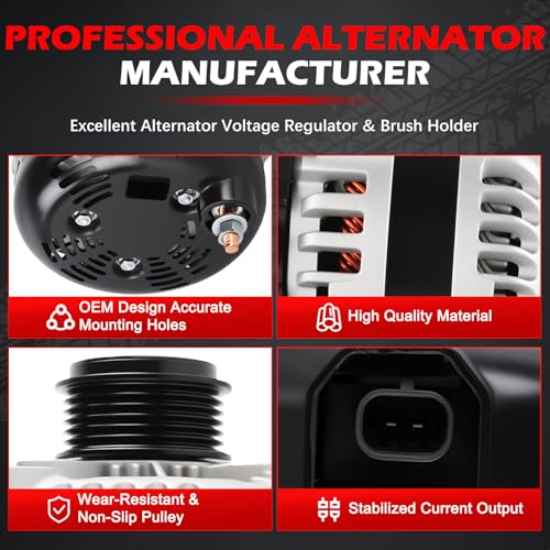 11252 Alternator 12V 170Amp Fits for Enclave Traverse Outlook Acadia Acadia Limited 3.6L 2008-2017, High Output Alternator Replace 11252N 20838975 23105717 TN1042106311 - size: 11252 | 170A