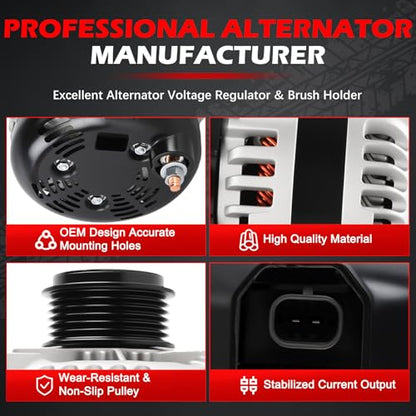 11252 Alternator 12V 170Amp Fits for Enclave Traverse Outlook Acadia Acadia Limited 3.6L 2008-2017, High Output Alternator Replace 11252N 20838975 23105717 TN1042106311 - size: 11252 | 170A