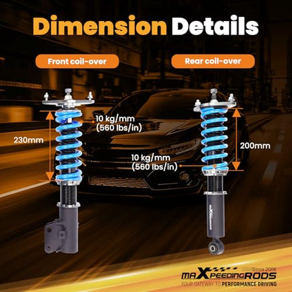 maXpeedingrods Coilover for Subaru Crosstrek GP chassis 2013-2017, 24 Levels Damper Adjustable Shock Absorber Struts, Height Adjustable T6 Upgraded Lowering Kits Blue