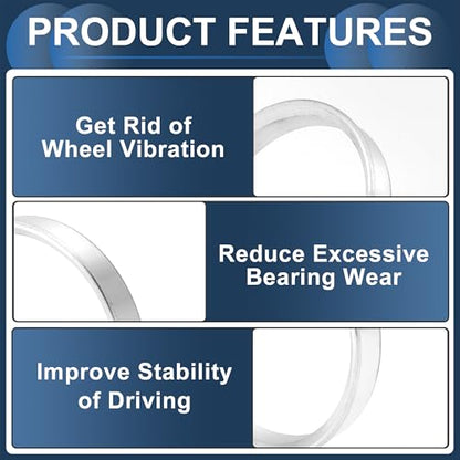 Car Wheel Hub Centric Rings OD 59.6mm to ID 54.1mm Wheels Center Shaft Shock Absorbing Hubrings Aluminum Alloy Silver Tone Durable - size: OD 59.6mm to ID 54.1mm