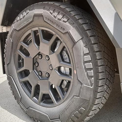 ROCCS Wheel Center Hub Caps, 4PCS with Lug Nut Covers for 2024 Cybertruck - color: Black(Fit for Tesla Cybertruck)