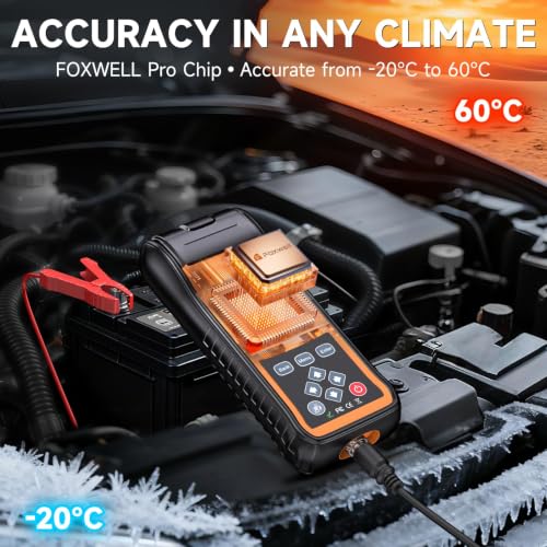 FOXWELL BT780 Car Battery Tester with Printer, 12V 24V Alternator Analyzer