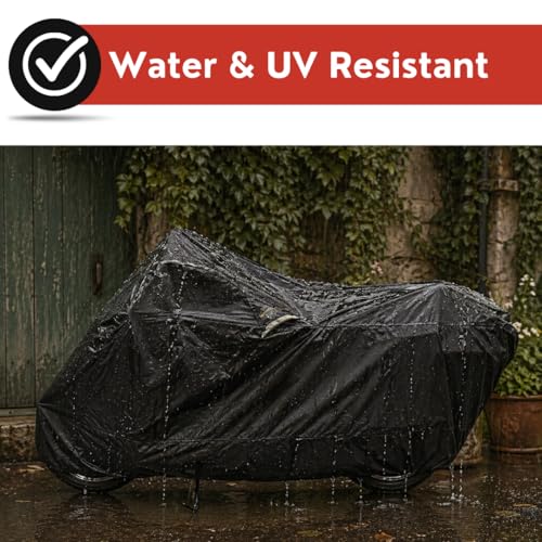 Dowco WeatherAll Plus Motorcycle Cover, Ratchet Attachment, Black, Waterproof, XXL [52005-02]Professional Grade. - size: XXL
