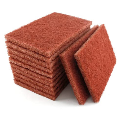12pcs Red Scouring Pads, Heavy Duty Scour Pads Multipurpose Scour Pad Reusable Scrubbing Pads with Anti Grease Technology for Kitchen Scrubber Sink Dish Cleaning Metal Grills - size: Medium, 12pcs