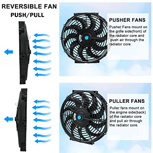 14 Inch Universal Slim Fan Push Pull Electric Radiator Cooling Fan - size: 14inch 90W