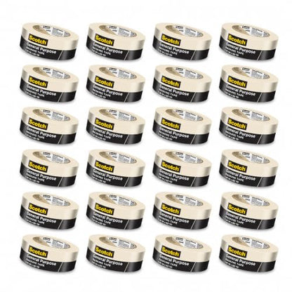 Scotch 3M General Purpose Masking Tape, Tan, 1.41 in x 60.1 yd, 24 Rolls - size: 1.41 inches x 60.1 yards, 24 Rolls