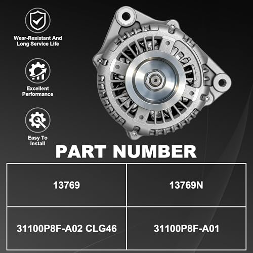 PartsFlow Alternator Assembly for 1999 2000 2001 Honda Odyssey 3.5L Cargo EX LX 31100P8F-A02