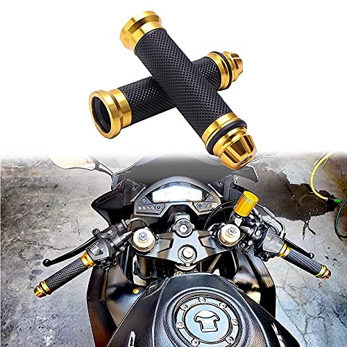 DREAMIZER 7/8" 22mm Motorcycle Handle Grip Universal Dirt Pit Bike Motocross Rubber Gel Hand Grips Brake Hands - Gold - color: Gold