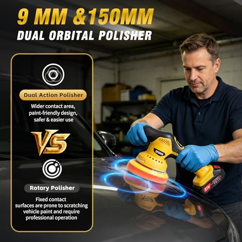 Cordless Car Buffer Polisher Kit (28pcs), 8-Speed & 2*21V Batteries