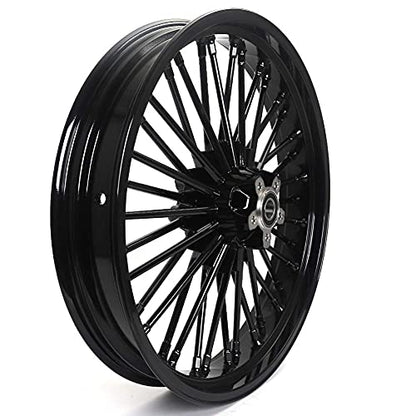 TOFR 21x3.5 16x3.5 Fat Spoke Black Wheels For Harley Touring Baggers 00-07 - color: Gloss Black, size: Front:21x3.5 Rear:16x3.5