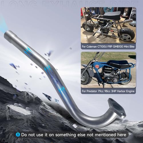 Exhaust For Coleman CT100U Mini bike - color: Silver, size: Exhaust Pipe