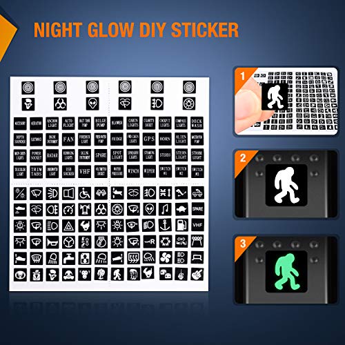 Nilight 6PCS 5PIN SPST Rocker Switches with 6 Sets Jumper Wires Set 20A/12V 10A/24V On/Off Toggle Switches with Night Glow Sticker for Trucks Boats Auto Motorcycles,2 Years Warranty (90131F) , Blue - color: Blue 6 PCS