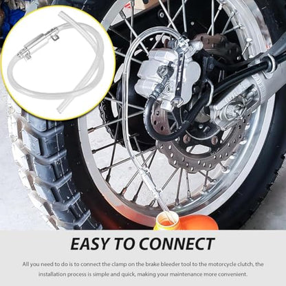 Car Brake Bleeder Hose, One Way Check Valve Clutch System Bleeding Tool Kit with Tube & Clamp, Hydraulic Brake Fluid Bleeder Hose Replacement for Most Cars Motorcycles