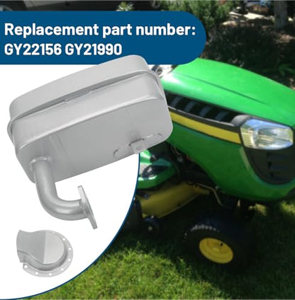 GY22156 Muffler Compatible with John Deere 107S D105 D110 E100 E110 X125 X126 X145 Tractor Exhaust Muffler Replaces GY21990