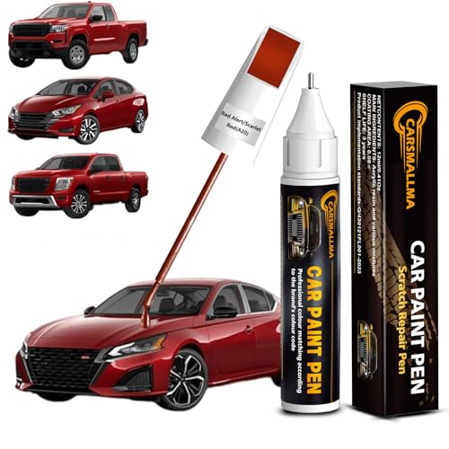A20 Red Alert/Scarlet Red Car Touch Up Paint for Nissan, Color Accurate Car Paint Scratch Repair Pen Kit Quick & Easy Fix Vehicle Chips and Automotive Nicks Scuff - color: Red Alert/Scarlet Red(A20) for Altima/Frontier/Juke/NV/Sentra/Titan/Titan-XD/Versa,