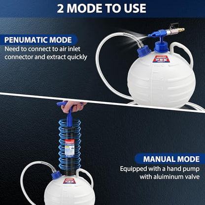 WORKPRO 6L Oil Extractor Pump, Pneumatic and Manual Fluid Extractor Pump