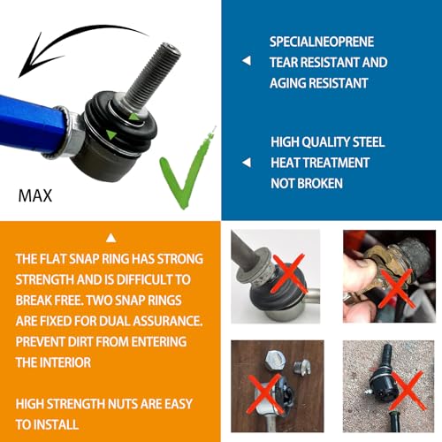 2Ps 11.81-13.78' 300-350mm M10 Modified Adjustable Stabilizer Sway Bar Link - size: Front-11.81-13.78Inch-M10