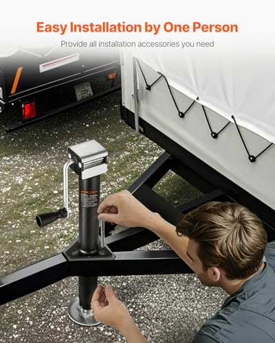 VEVOR 5000 lbs A-Frame Trailer Jack, 15" Vertical Travel, Adjustable Drop Leg, for Horse, Utility, Yacht Trailers - size: 5000 lbs (15 inch Stroke)