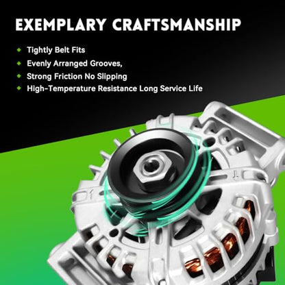 11265N New Alternator Replacement for Chevrolet Malibu 2008-2012 2.4L, Cobalt 08-10 2.2 2.4L, Pontiac G5 08-10 2.2 2.4L, Saturn Aura 08-09, Vue 08-10,Sky 2008 2.4L, 15828450, 22762984, AVA0078 - size: 11265N
