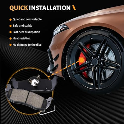 D1041 Rear Ceramic Brake Pads Kit Fit For INFINITI QX56 2004-2010, For Nissan Pathfinder Armada 2004, For TITAN 2004-2015, For Armada 2005-2015, For Jeep Grand Cherokee 2005-2010 - size: HZ1041