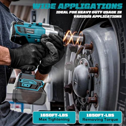 Cordless Impact Wrench 3/4 inch Compatible with Makita 18V Battery, Cerycose1850ft-lbs (2500N.m) Brushless Electric Impact Gun, High Torque Impact Driver, for Heavy-Duty Automotive & Industrial Tasks - size: 3/4inch, style: 3/4 inch compatible with Makita