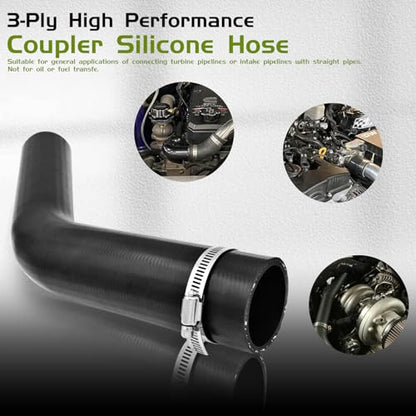 2 inches Inside 45 Degree Coolant Radiator Hose, 5.9” Leg Length, Heavy-Duty 3-Ply Reinforced Silicone Elbow Coupler Hose for Turbo Intake, Cooling System, Marine & Industrial Use - style: 45 Degree