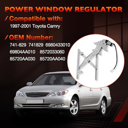 741-829 Rear Left Driver Side Power Window Regulator with Motor, 2 Pins - size: 741-829