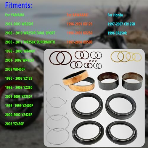 Fork Seal Kit for CR125R CR250R KX125 KX250 KX500 WR250 WR400 YZ125 YZ250