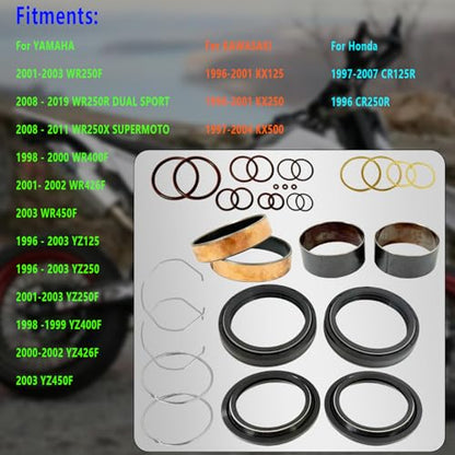 Fork Seal Kit for CR125R CR250R KX125 KX250 KX500 WR250 WR400 YZ125 YZ250