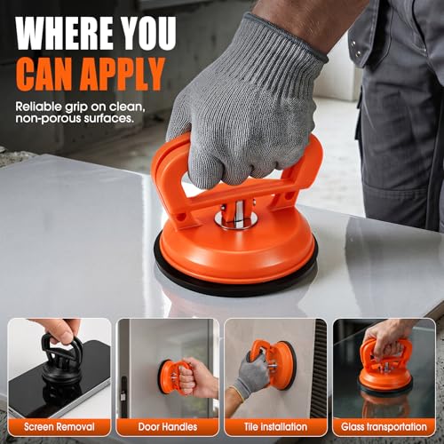 yuyimydd Car Dent Puller,Suction Cup Dent Puller,Dent Remover Tool for Car - color: 1 Orange + 2 Black