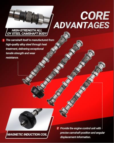 Engine Camshaft with Rockers Arm Lifters Kit for Dodge Je-ep 3.6L V6 - size: 5184377AG 5184378AG 5184379AG 4pcs Camshaft Kit