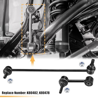 X AUTOHAUX 4pcs Front Rear Sway Bar Links Stabilizer Bar Links Kit for Audi A3 Quattro TT 2006-2013 for VW Beetle Golf Jetta Passat Suspension Kit Stabilizer Link No.K80482/K80478