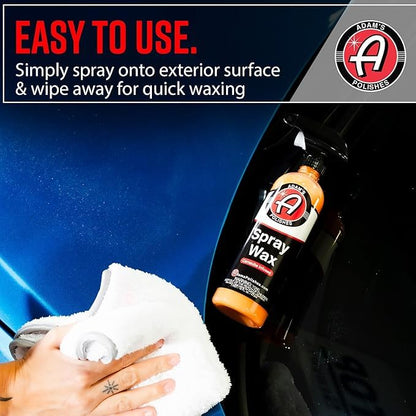 Adam's Polishes Spray Wax Gallon - Premium Infused Carnauba Car Wax Spray For Shine, Polish & Top Coat Paint Protection | Car Wash Enhancer & Clay Bar Lubricant | Car Boat Motorcycle RV Detailing - size: 128 Fl Oz (Pack of 1)