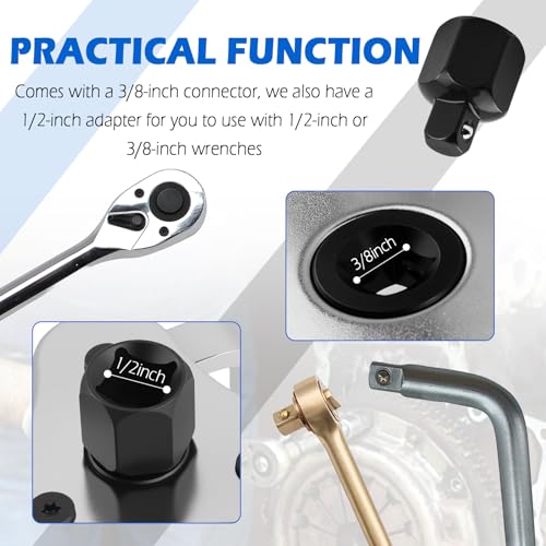 Bi-Adjustable Oil Filter Wrenches,3 Jaw Oil Filter Removal Tool for 2-1/2 to 4.5 Inch Diameter Filters,High Hardness Oils Filters Tool for Use with 1/2 & 3/8 Inch Wrenches