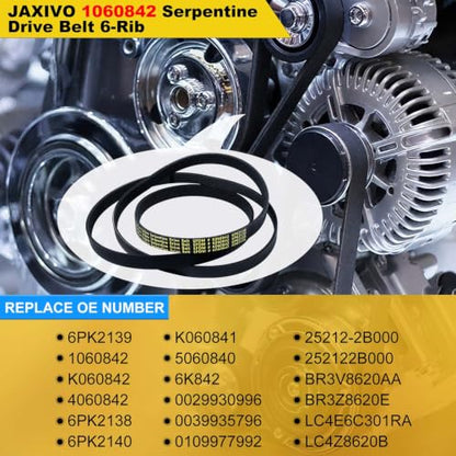 6PK2139 Serpentine Belt V-Ribbed Drive Belt 6-Rib 84.2" Length - size: 6PK2139-2139mm belt