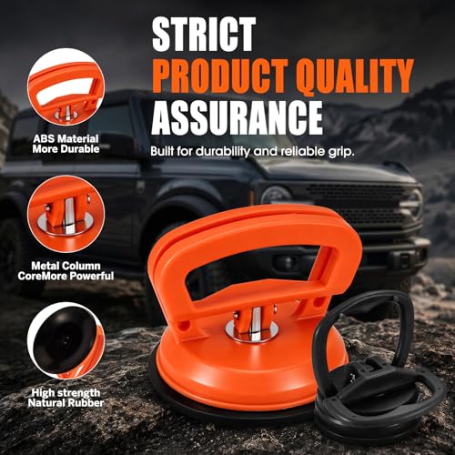 yuyimydd Car Dent Puller,Suction Cup Dent Puller,Dent Remover Tool for Car - color: 1 Orange + 2 Black