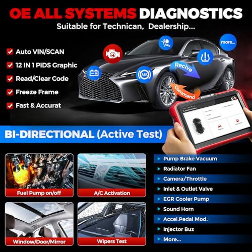 KINGBOLEN K8 Pro OBD2 Scanner, 8'' Bidirectional Scan Tool, 34+ Reset