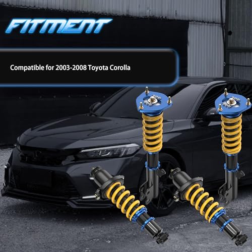 Height Adjustable Coilover Lowering Kit Compatible with 2003-2008 Corolla