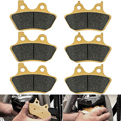 Brake Pads Heavy-duty Ceramics for Harley Davidson 2000-2007 Touring Flhtcu-i Electra Glide Ultra, 2 Front + 1 Rear Replacement Brake Pads Set