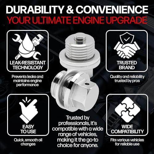Votex - Made in USA - M16 X 1.5 MM Magnetic Engine Oil Drain Plug fits Mini, Subaru, Toyota, and More - Stainless Steel - Part Number DP009 - size: M16-1.5 Magnetic Drain Plug