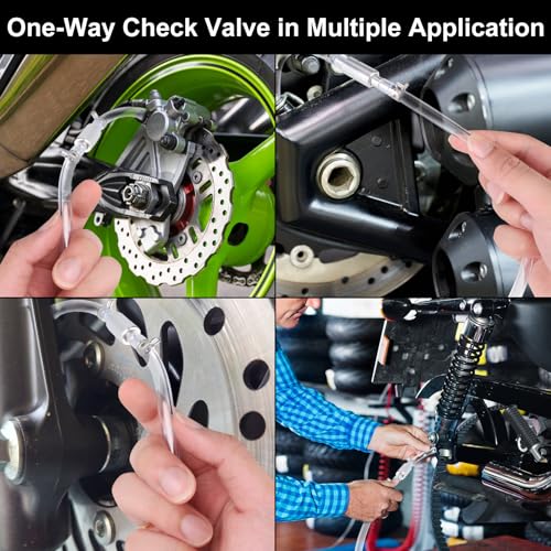 Brake Bleeder Kit - One Way Check Valve Tube Bleeding Tool Kit for Car Motorcycle Clutch, Brake Fluid Flush Kit, Hydraulic System Bleeding for Car Motorbike Clutch