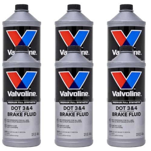 Valvoline DOT 3 & 4 Synthetic Brake Fluid, 32 oz, 6-Pack - size: 32 fl oz (Pack of 6)
