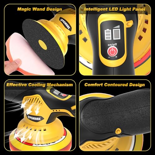 Cordless Car Buffer Polisher Kit (28pcs), 8-Speed & 2*21V Batteries