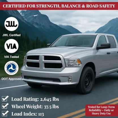 For 2009-2018 Dodge Ram 1500 18 Inch Powder-Coated Black Steel Rim - OEM Direct Replacement - Road Ready Truck Wheel