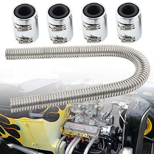 48"Stainless Steel Flexible Radiator Hose Coolant Radiator Hose - size: 48″-Silver