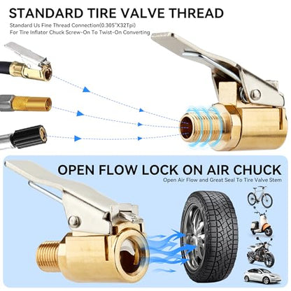 DDJ Bicycle Presta Schrader Valve Adapter, Brass DV AV SV Converter, Air Chuck Quick Connect, Inflation Needle, Air Pump Needle Set Suitable for All Bicycles, Sports Balls and Inflatable Equipment