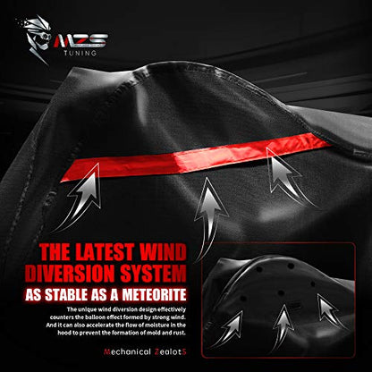 MZS Motorcycle Cover Waterproof Outdoor fits up to 104" Touring Cruiser ADV - size: XX-Large 104 inches